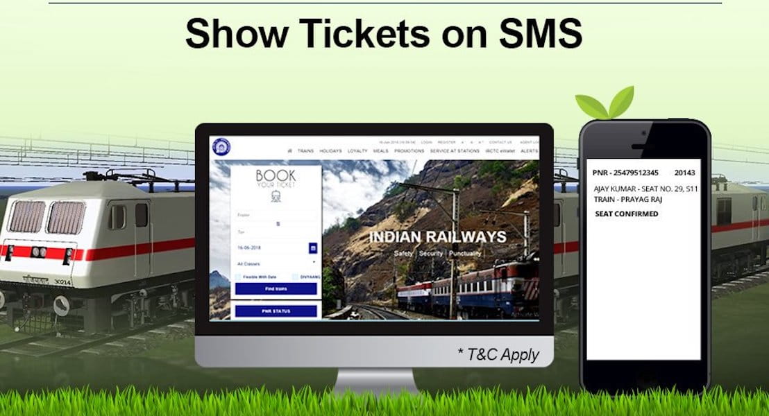 IRCTC SMS Will Serve as E-Ticket for Train Travel - techinfoBiT