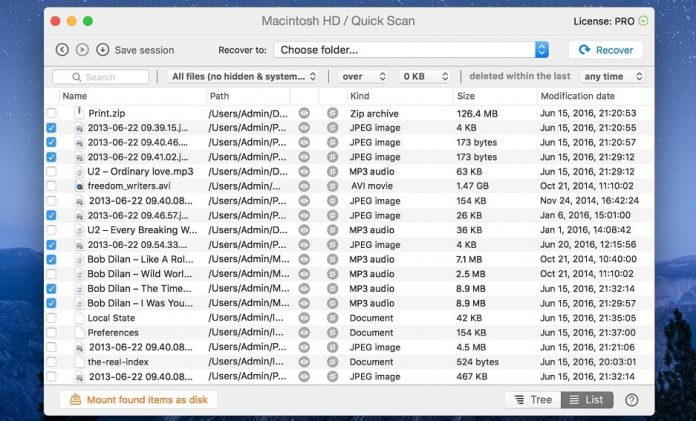 search for deleted files mac