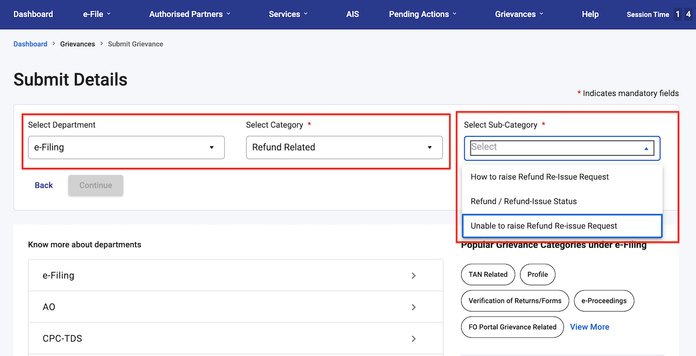 How to Submit and Track Refund Reissue Grievance on ITD Website-techinfoBiT